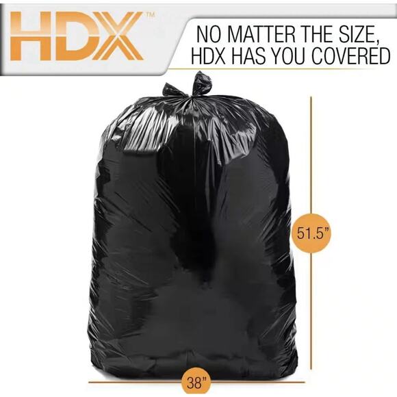 50 Gal. Black Extra Large Trash Bags (50-Count) - Picture 3 of 5